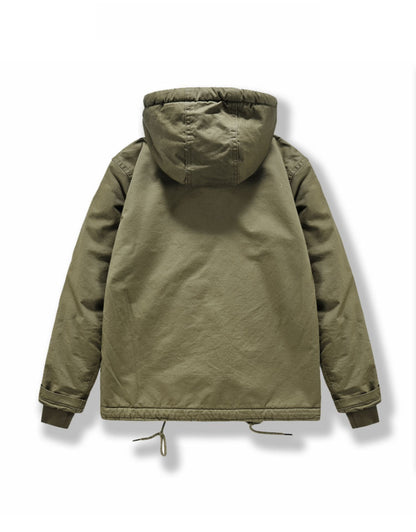 Men's Navy N1 Deck Jacket - American Workwear Lamb Wool Hooded Coat