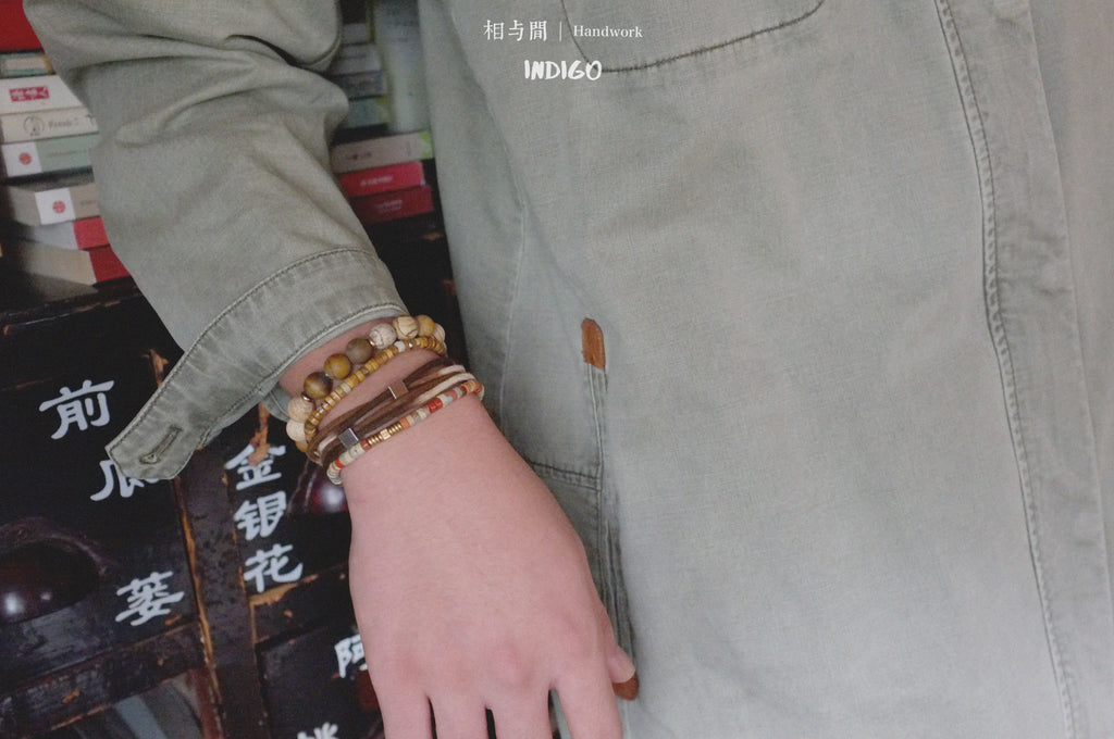 Original Natural Brown Series Shoushan Stone Niche Personality Couple Bracelets Brass Artistic Bracelets