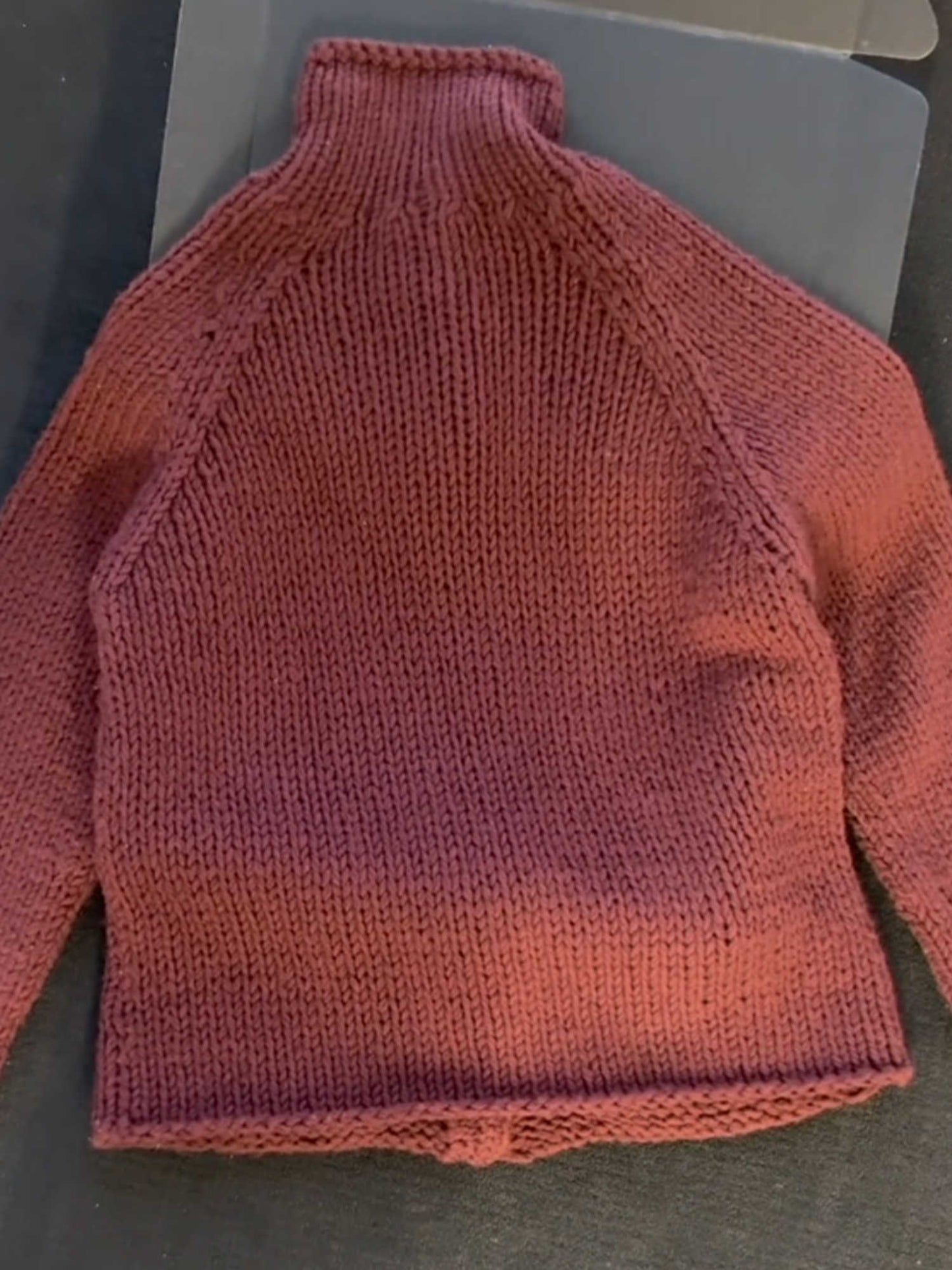 Mustard Green Cable-Knit Half-Turtleneck Sweater Coat - Thick Cardigan (Women)