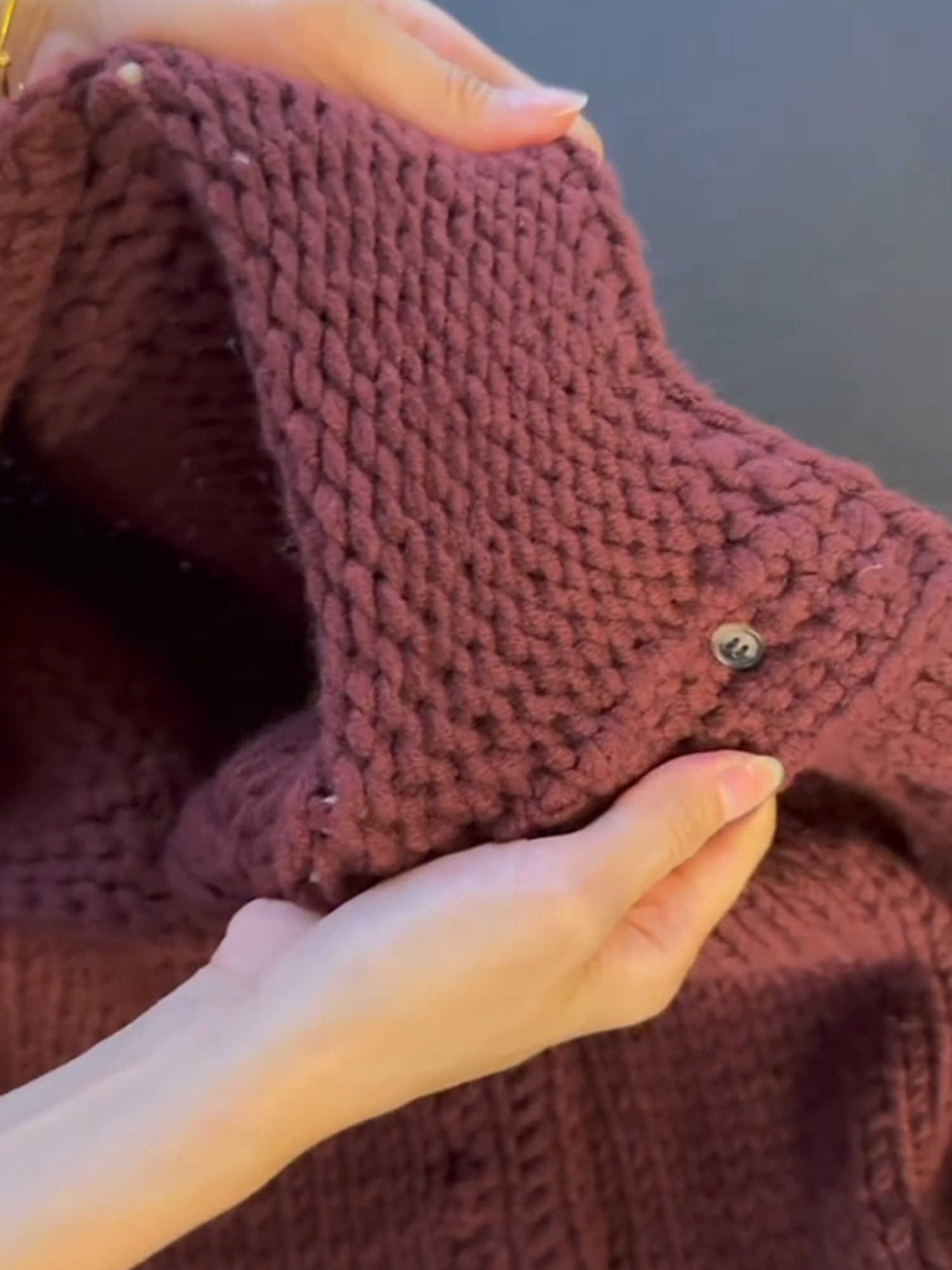 Mustard Green Cable-Knit Half-Turtleneck Sweater Coat - Thick Cardigan (Women)