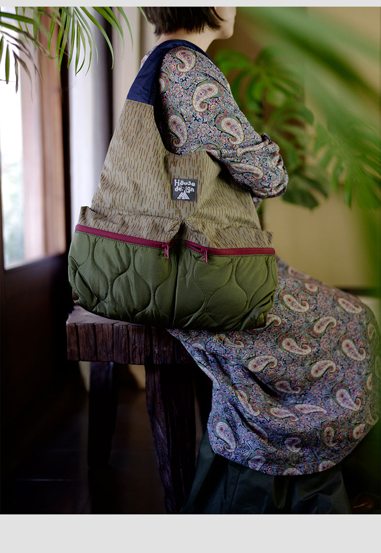Original 2025 Spring New Retro Patchwork Design Single Shoulder Handbag Large Capacity Commuter Bag