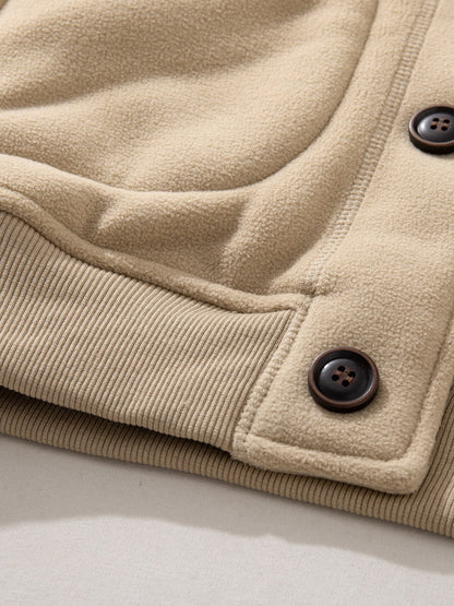 Joks Priit Fleece-Lined Baseball Jacket - Japanese Style Lamb Wool Coat (Men)