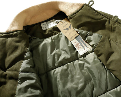 Japanese Retro Quilted Cotton Jacket - Baseball Collar Vintage Coat (Men)