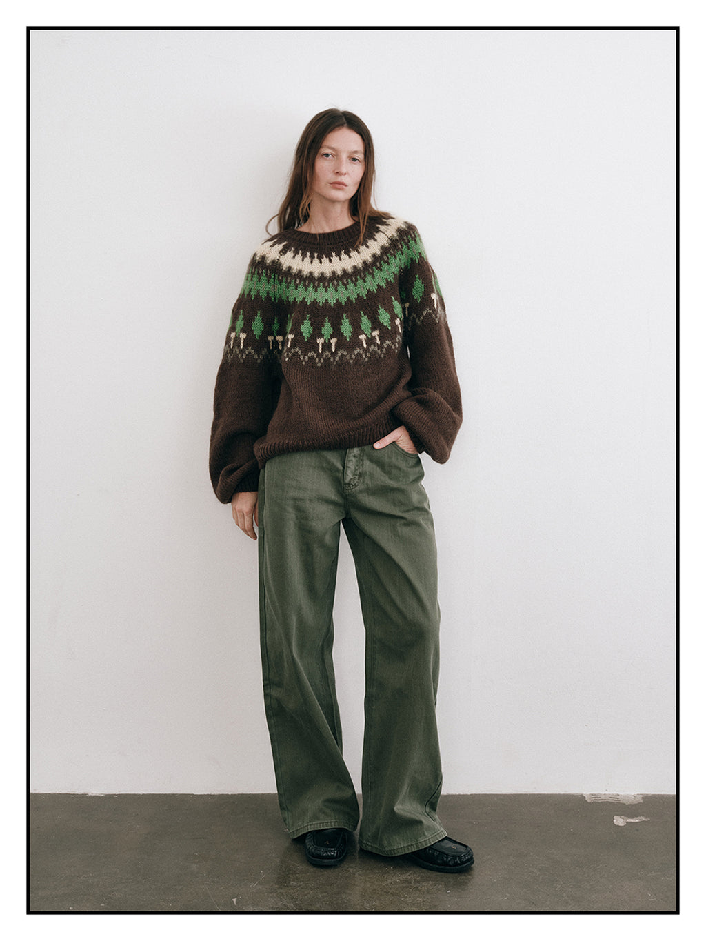 Shyshy Natural Color Block High-Price Mohair Fair Isle Sweater for Women Autumn Winter High-End Loose Pullover Top