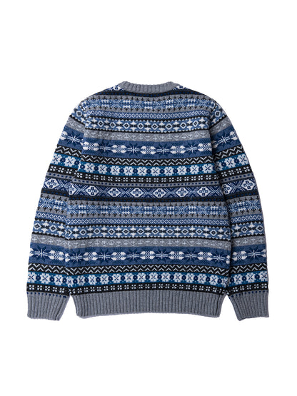 Fair Isle Merino Wool Crew Neck Sweater – Vintage British Retro (Unisex)