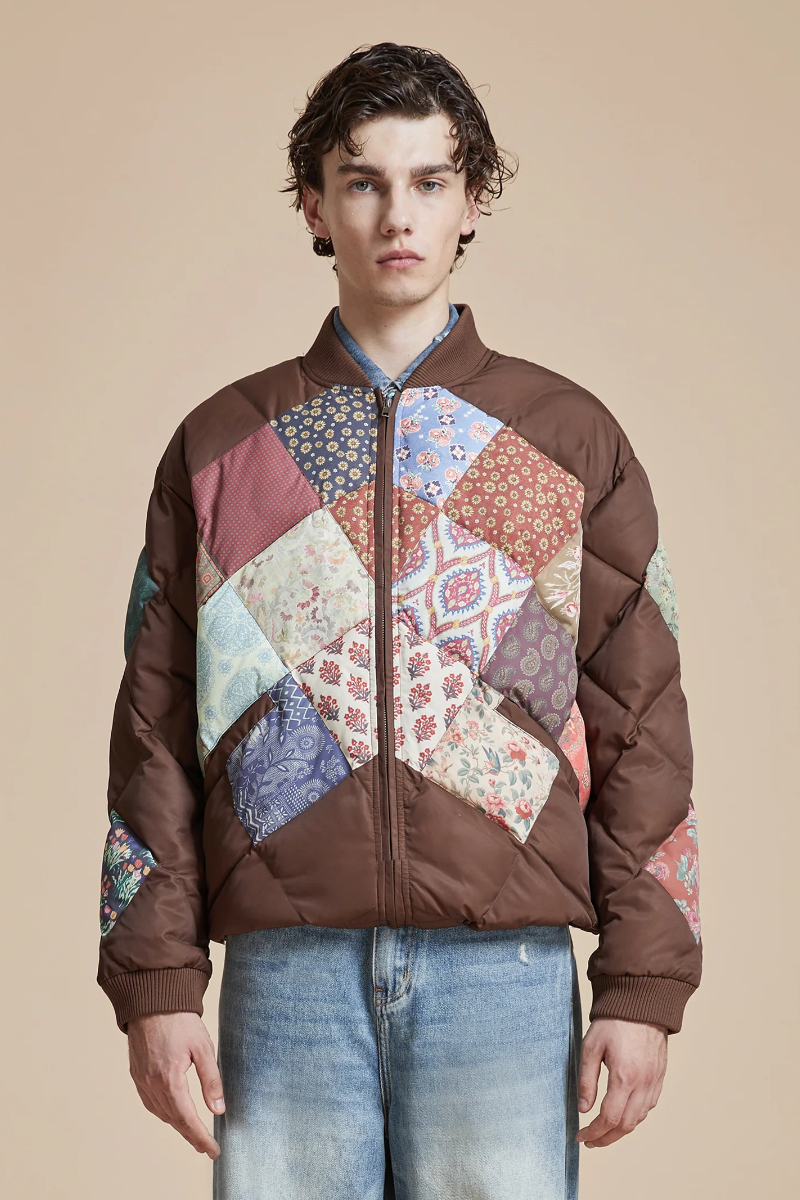 retro Ethnic Style Diamond Patchwork Cotton Jacket