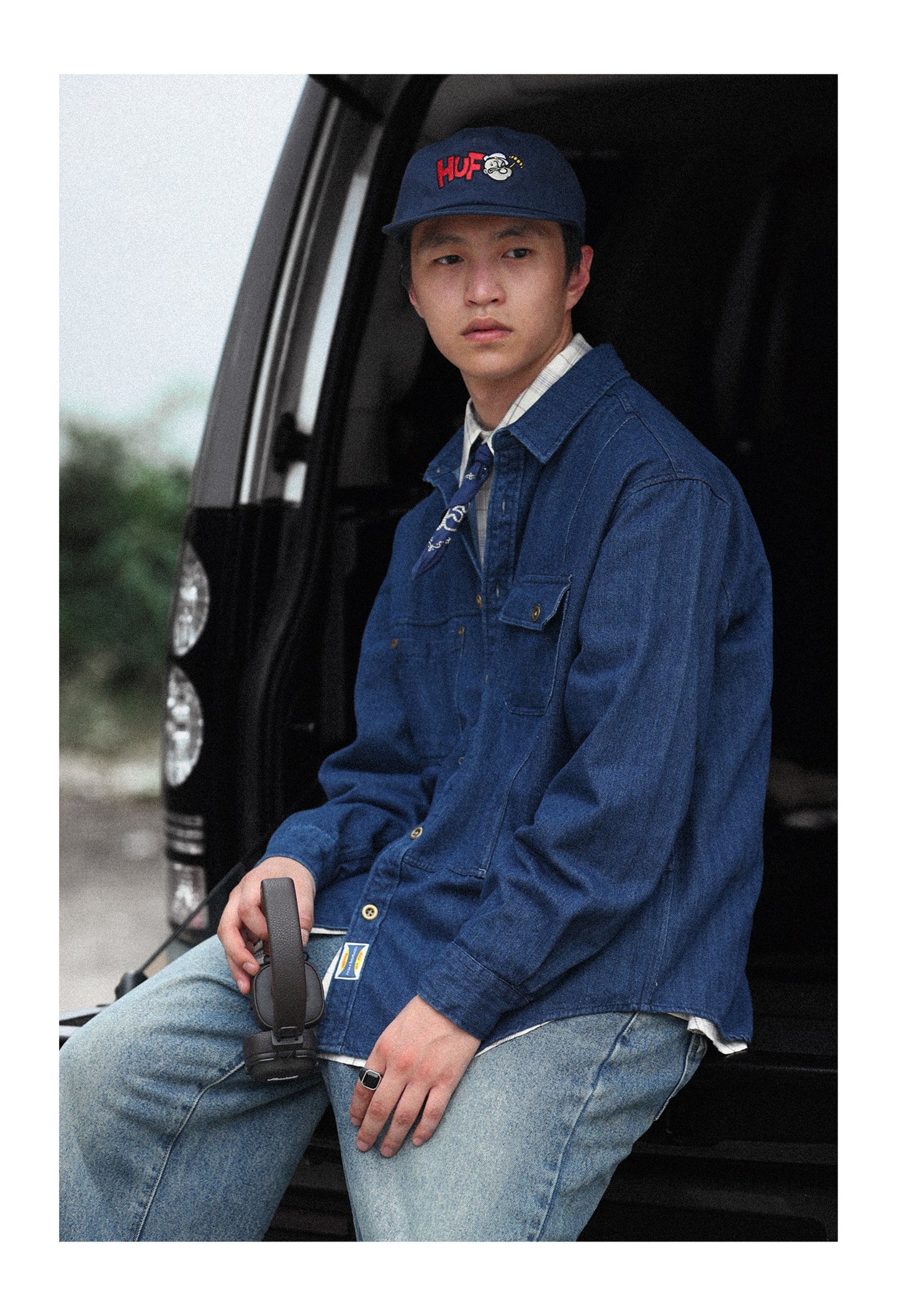 Japanese Vintage Denim Shirt – Loose Long Sleeve Men – Japanese vintage | yamalin clothes | Yamalinclothes