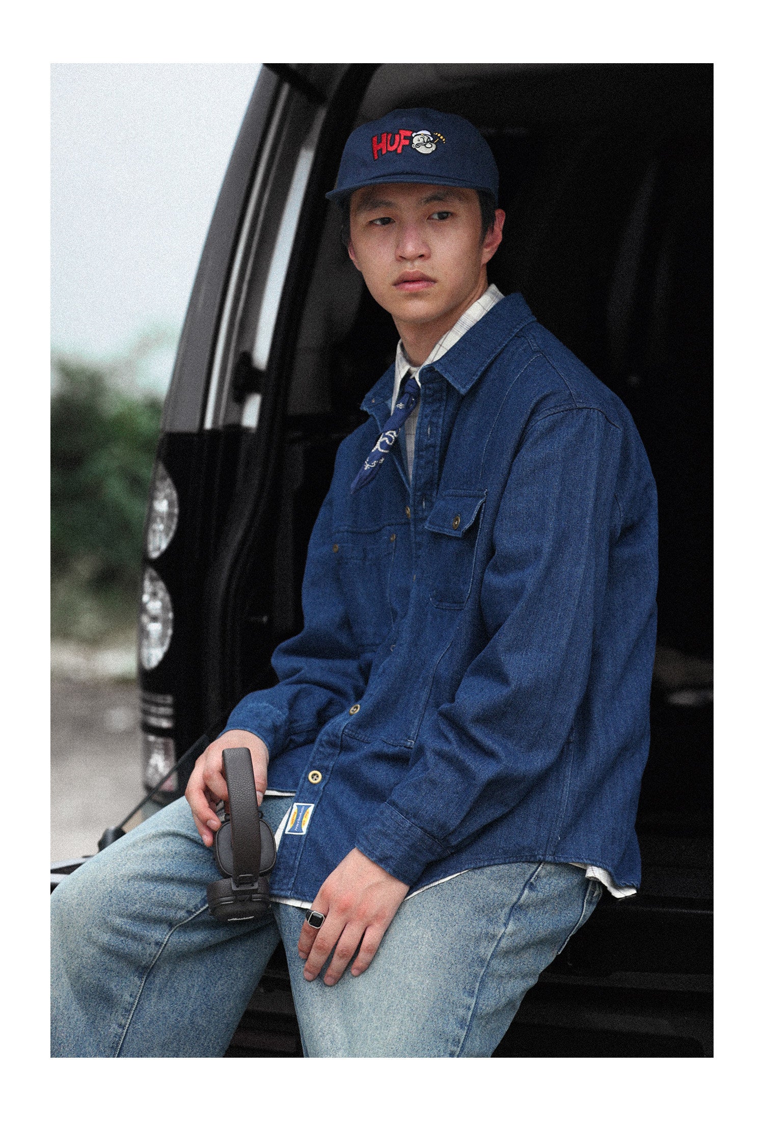 Japanese Vintage Denim Shirt – Loose Long Sleeve Men – Japanese vintage | yamalin clothes | Yamalinclothes