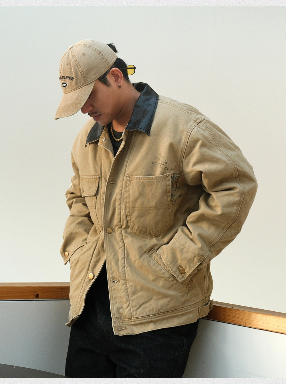 Cotton Lapel Workwear Jacket – Vintage Loose Fit – Coats Jackets | japanese streetwear | vintage workwear | unisex | Yamalinclothes