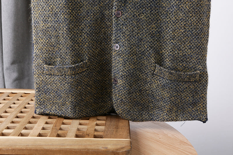 Heavy goods Italian order! Mohair + wool autumn and winter men's knitted cardigan sweater vest