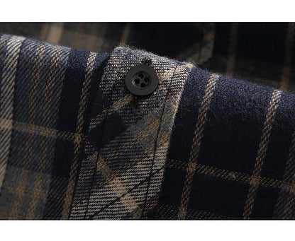 Retro American Check Long Sleeve Shirt – Loose Unisex Casual Overshirt