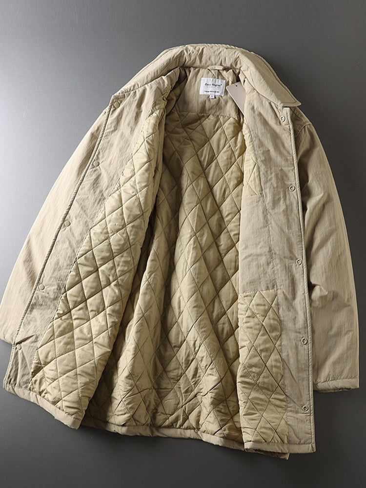 Japanese Retro Mid-Length Padded Coat – Oversized Unisex – Japanese vintage | fall outfits 2026 | fall winter outfits | classy winter outfits | lazy comfy outfits | japanese streetwear | vintage workwear | yamalin clothes | Yamalinclothes