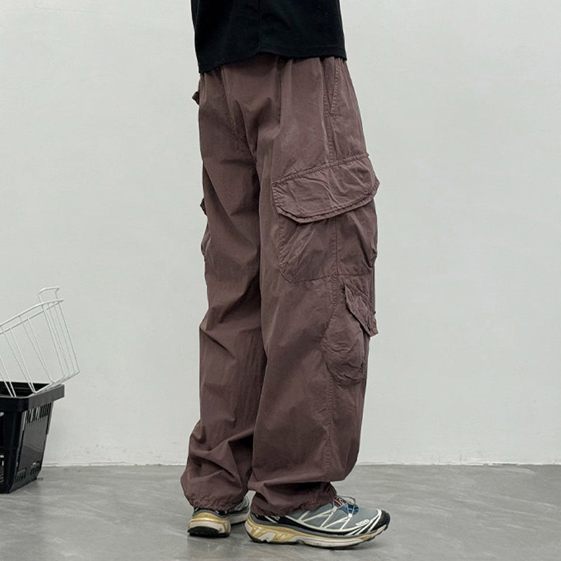 Japanese Multi-Pocket Cargo Work Pants – Men's Loose Straight-Leg Jogger