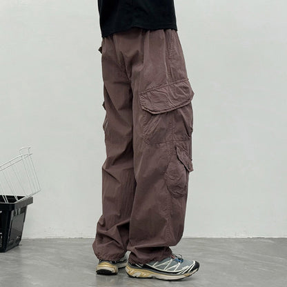 Japanese Multi-Pocket Cargo Work Pants – Men's Loose Straight-Leg Jogger
