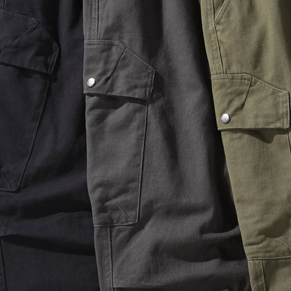 Cotton Cargo Pants – Washed Twill & Drawstring Waist