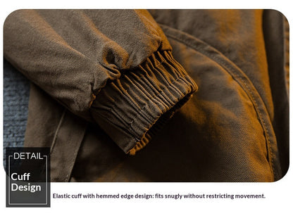 Vintage Washed Detroit Shooting Jacket – Pure Cotton Unisex Spring Autumn