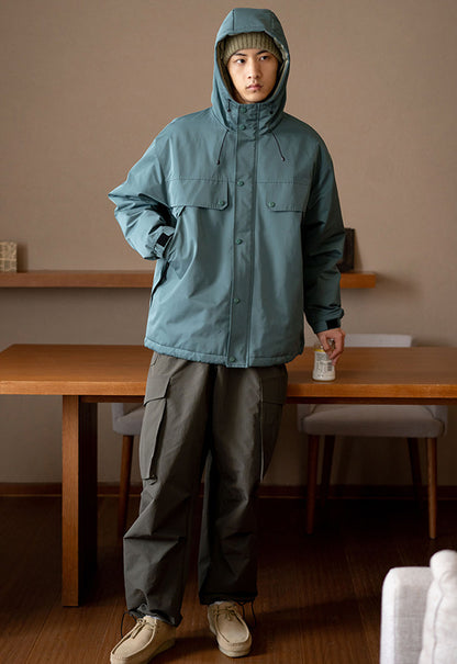 Hooded Padded Jacket – Large Flap Pockets | Yamalinclothes