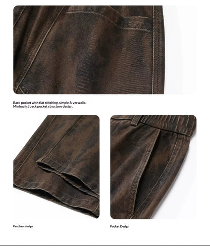 design sense worn cargo pants men's American retro dirtyfit loose casual wide-leg long pants | Japanese vintage | yamalin clothes | Yamalinclothes