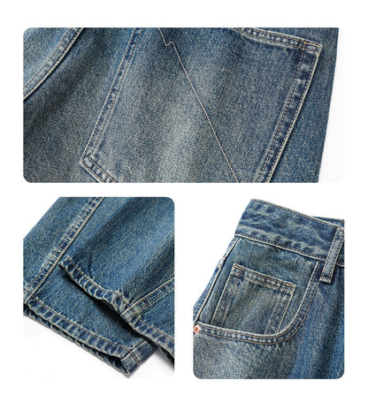 Curved-Leg Jeans – Vintage Wash & Baggy Fit | Yamalinclothes