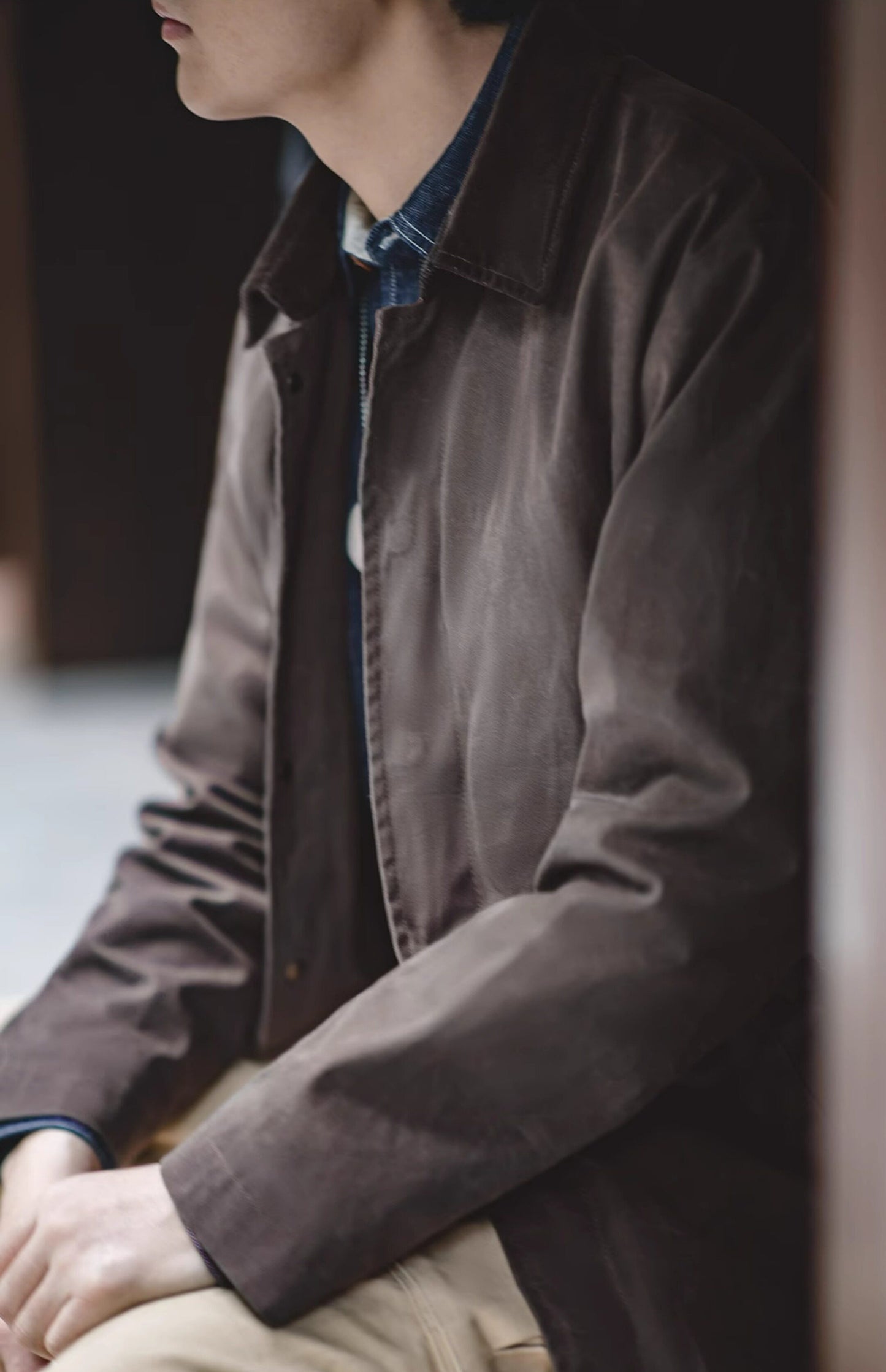 Oil Wax Waterproof Windbreaker Coat – American Retro Lapel Men's