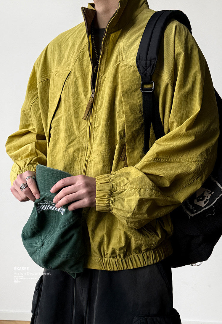 Quick-Dry Stand-Collar Outdoor Jacket – Mountain Oversized Unisex – Japanese vintage | fall outfits 2026 | fall winter outfits | classy winter outfits | lazy comfy outfits | japanese streetwear | vintage workwear | yamalin clothes | Yamalinclothes