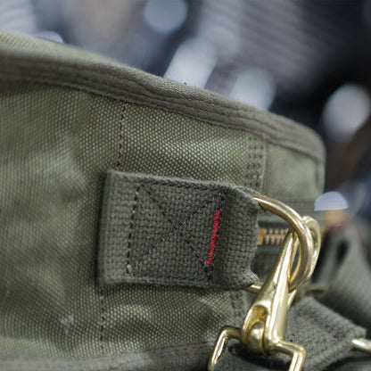 Heavyweight Canvas Pilot Crossbody Bag – Military Green