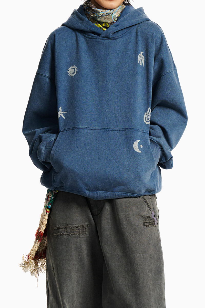 Graphic Hoodie – Washed Finish & Symbol Prints | Yamalinclothes
