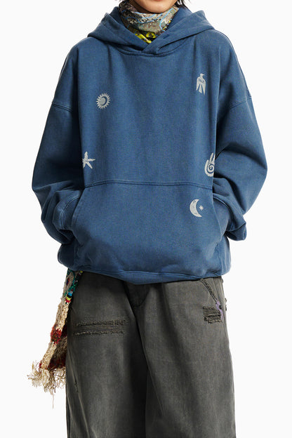 Graphic Hoodie – Washed Finish & Symbol Prints | Yamalinclothes