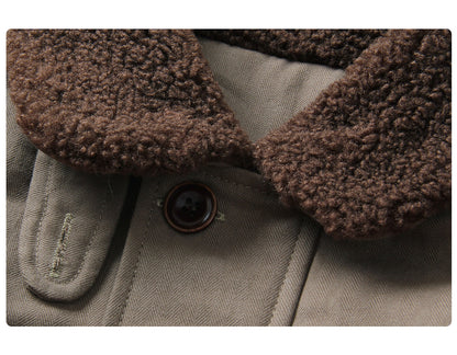 Fur Collar Turn-Down Utility Cotton Jacket – Vintage Loose Outdoor Unisex