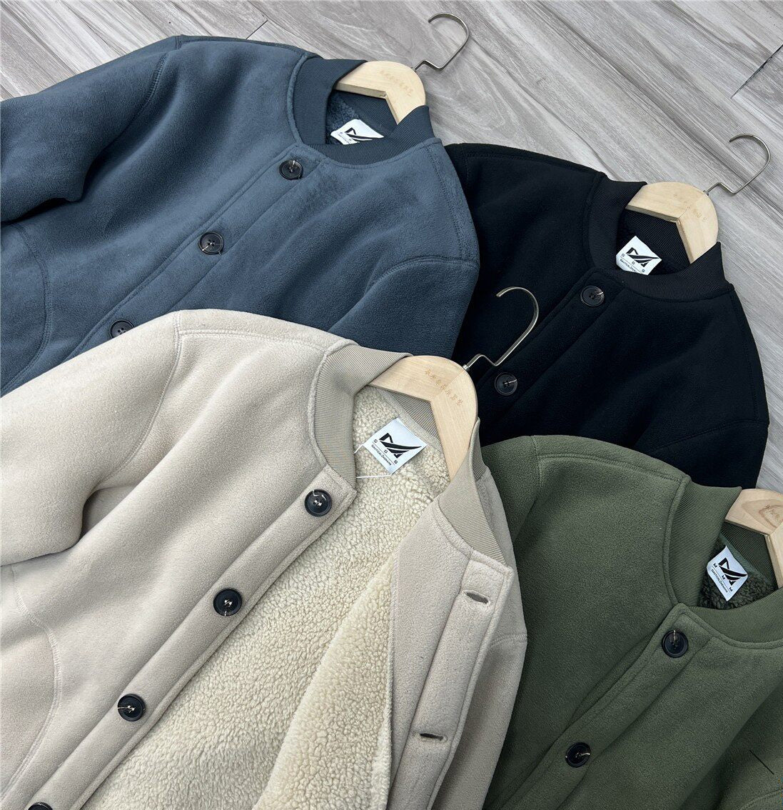 Fleece Lambswool Baseball Collar Jacket – Windproof Loose Unisex – Coats Jackets | japanese streetwear | vintage workwear | unisex | Yamalinclothes