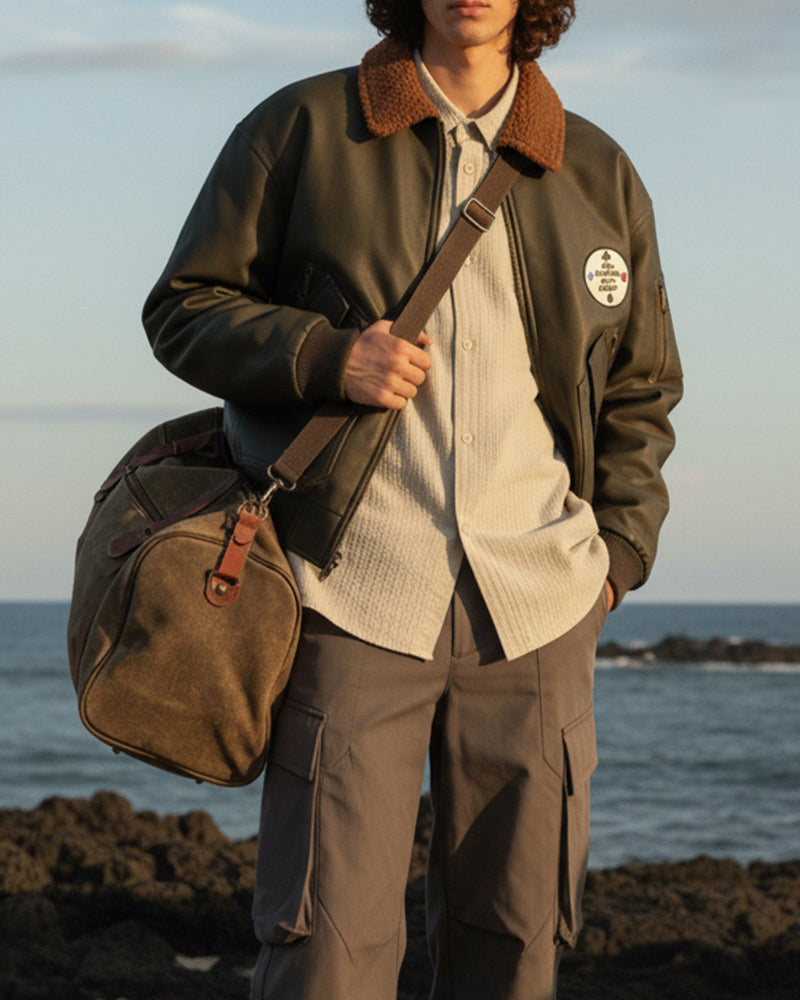 American Vintage Embroidery Cotton Jacket – Lambswool Men – Japanese vintage | yamalin clothes | Yamalinclothes