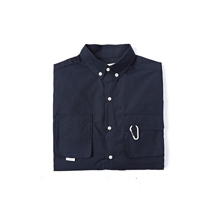 Japanese Retro Outdoor Multi-Pocket Tooling Shirt – Loose Long-Sleeve Unisex Cityboy Top – Japanese vintage | yamalin clothes | Yamalinclothes
