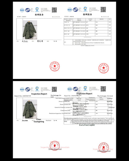 Japanese Retro Swallowtail White Duck Down Hooded Jacket – Mid-Length Unisex Winter
