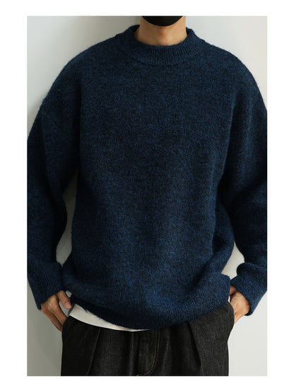 Wool Crew Neck Pullover Sweater – Japanese Warm Loose Unisex