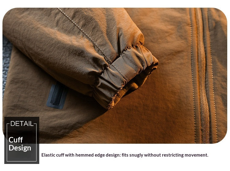 Fleece Thickened Reversible Stand Collar Jacket – Warm Unisex Autumn Winter