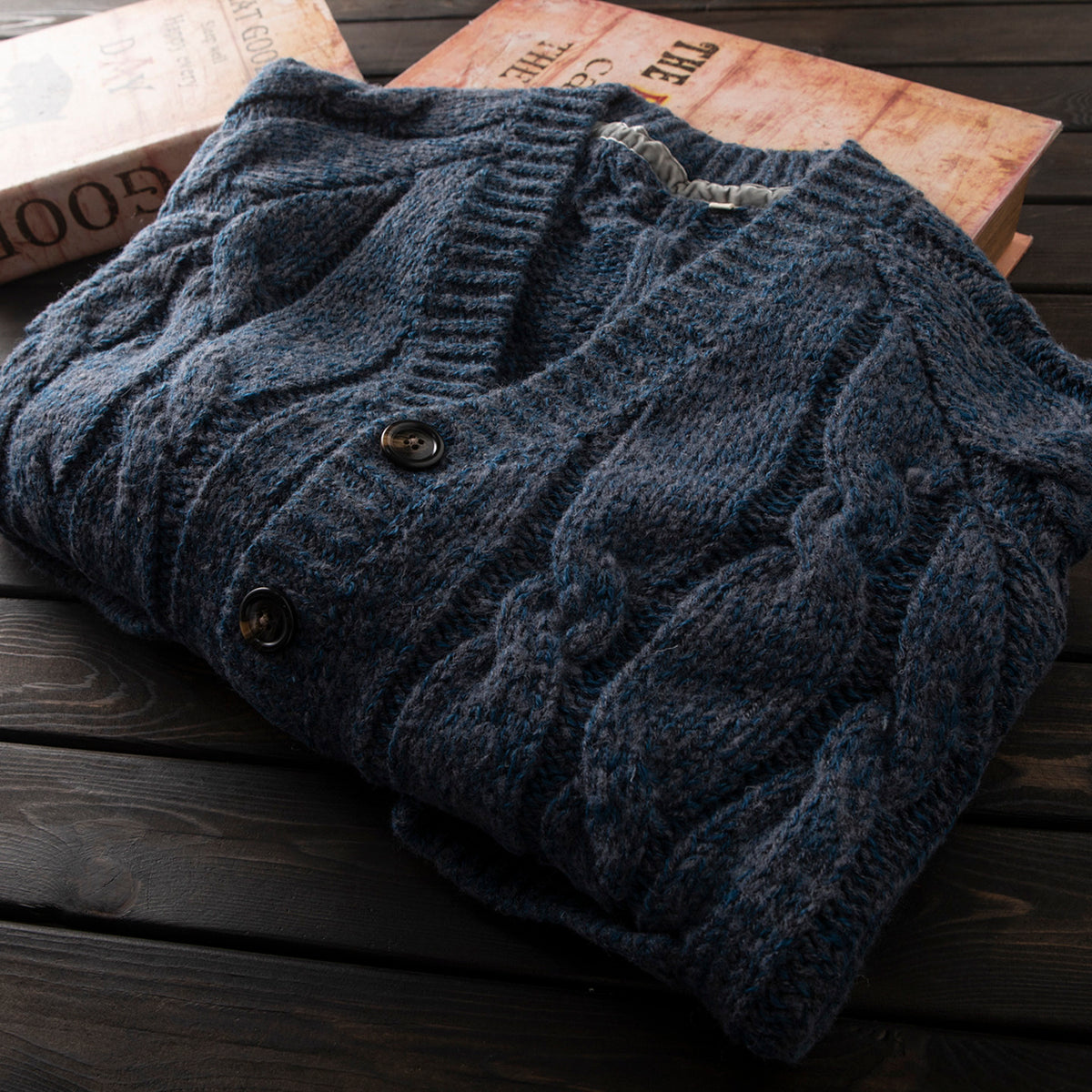 Heavyweight 80% Wool Knit Zip Cardigan Sweater – Japanese Vintage Loose Unisex – Sweater cardigan | japanese streetwear | vintage workwear | unisex | Yamalinclothes
