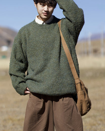 Retro Lazy Wool Knit Pullover – Loose Unisex Sweater – Japanese vintage | yamalin clothes | Yamalinclothes