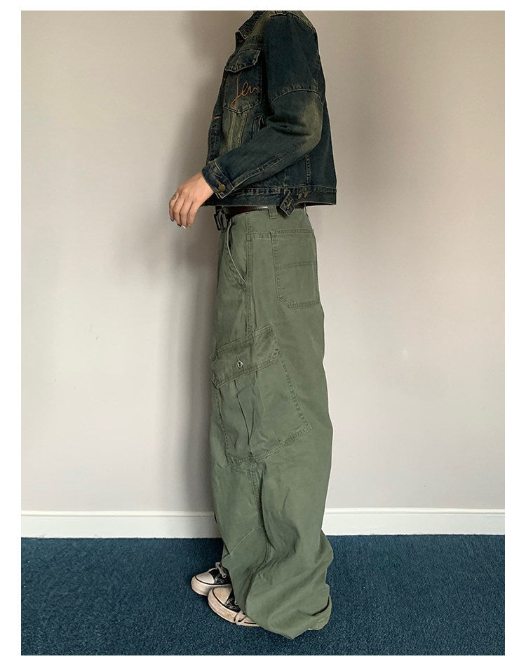 American Retro Multi-Pocket Cargo Pants – Wide-Leg Unisex