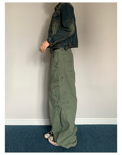 American Retro Multi-Pocket Cargo Pants – Wide-Leg Unisex