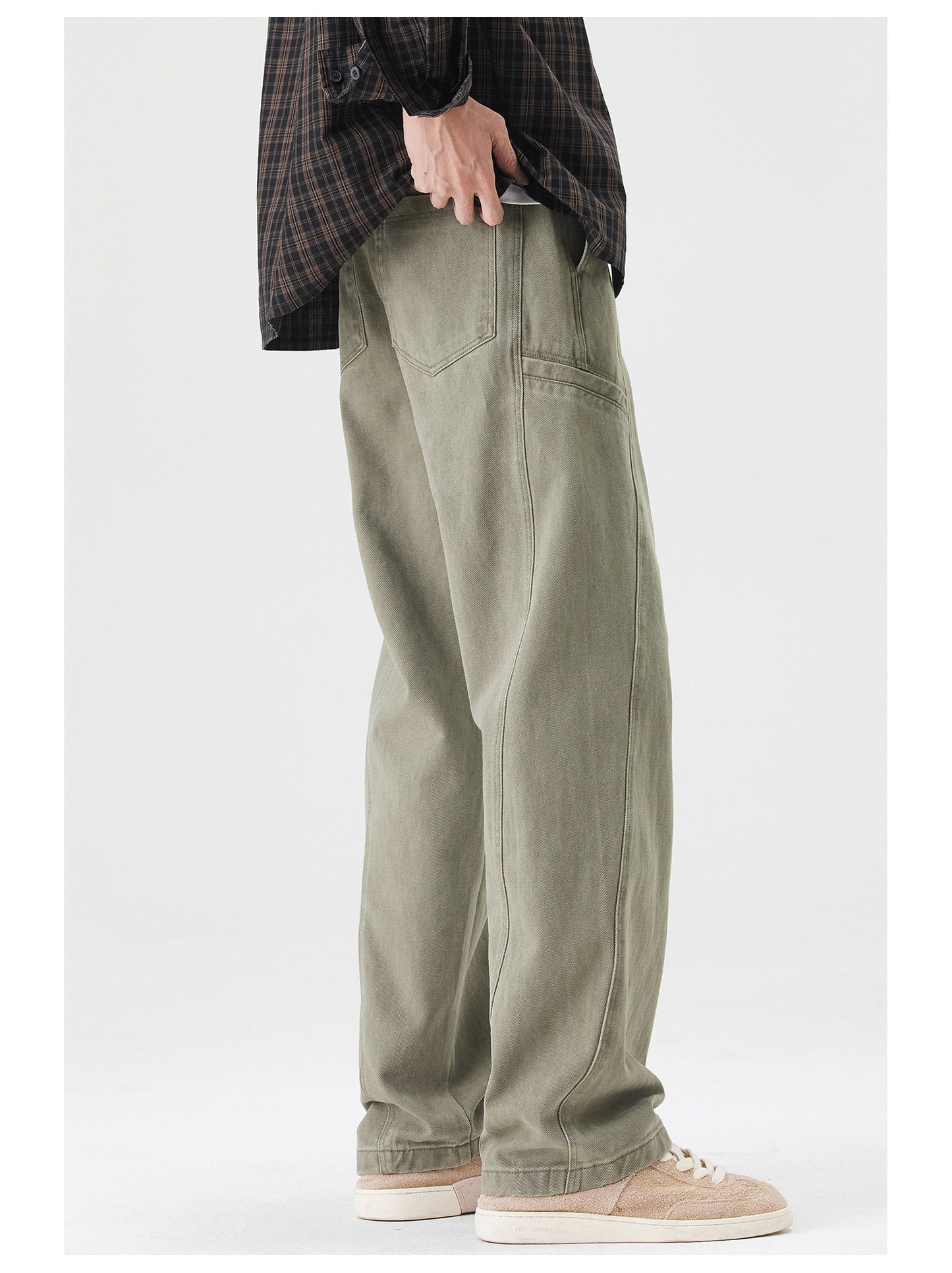 Spring New Cotton Japanese Ami Clicker Straight Cargo Pants Men's Trendy Wide-Leg Slacks | Japanese vintage | yamalin clothes | Yamalinclothes