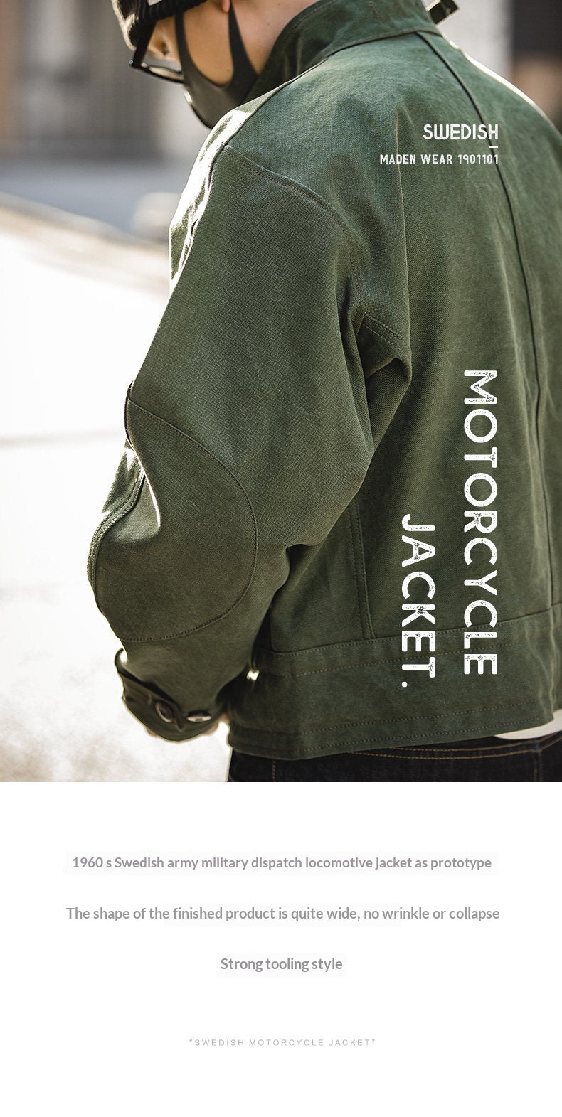 Vintage Hunting Jacket – Army Green Biker Coat Men – Japanese vintage | yamalin clothes | Yamalinclothes