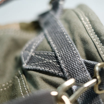 Heavy Military Canvas Patchwork Bucket Bag – Handmade Vintage Crossbody Shoulder Bag | Japanese vintage | yamalin clothes | Yamalinclothes