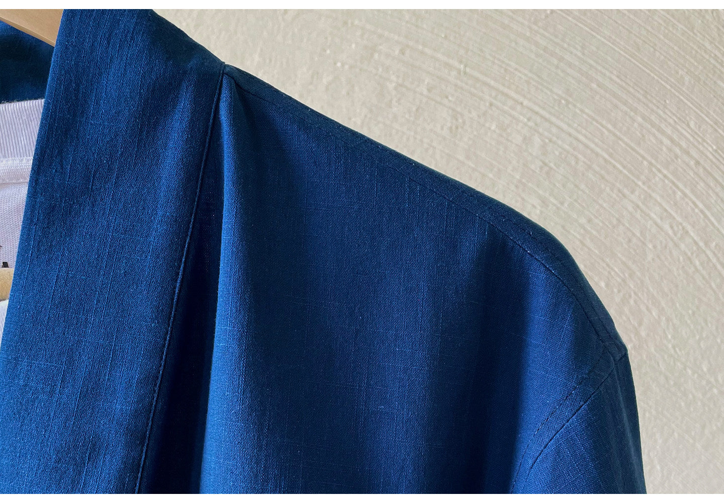 Indigo Dyed Loose Robe Jacket – Japanese Artisan Three-Quarter Sleeve Cardigan
