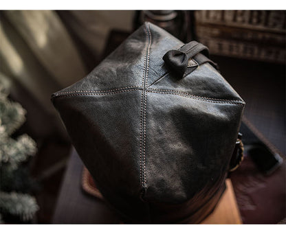 Vegetable-Tanned Cowhide Shoulder Bag – Men's Large Capacity Leather Messenger Bag