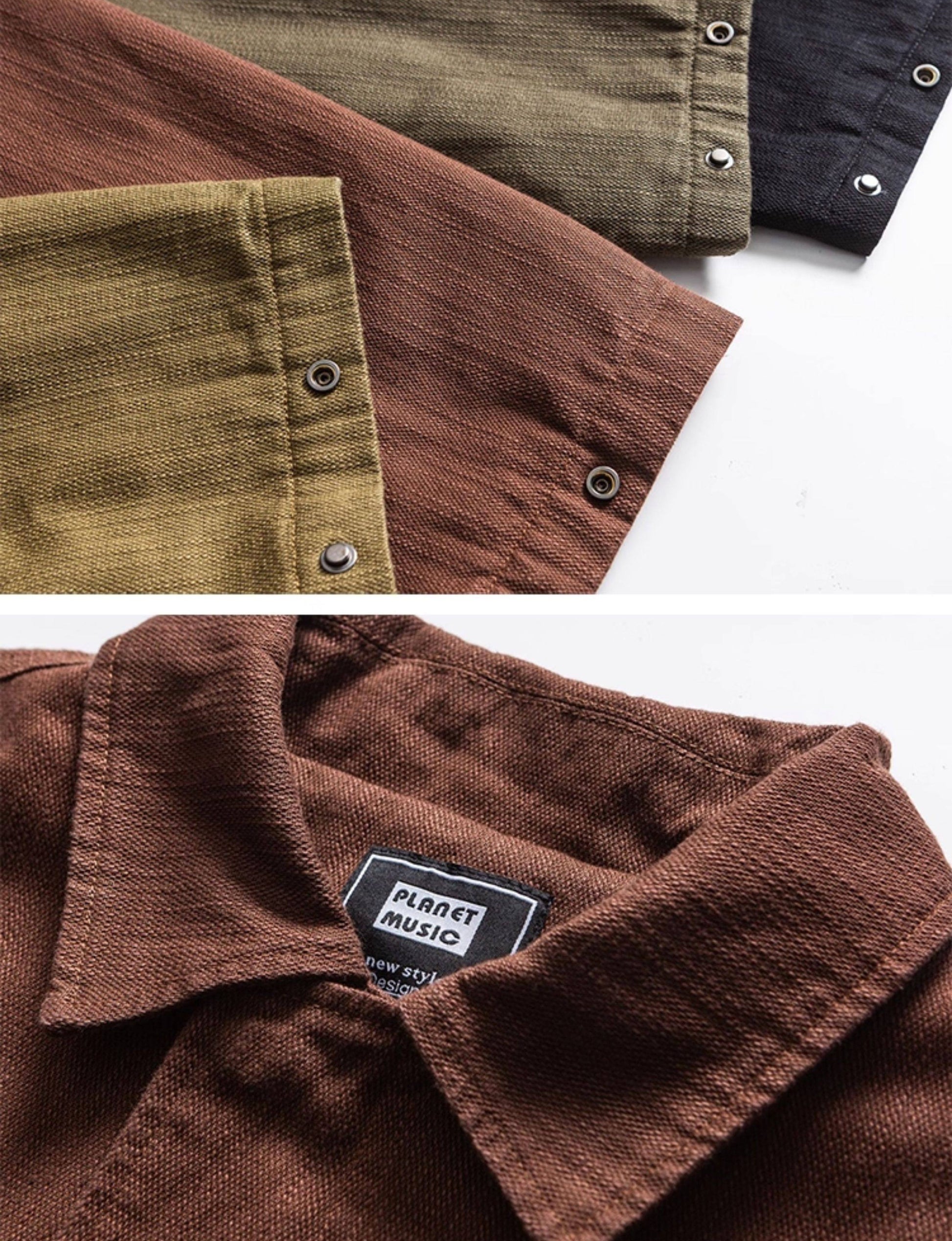 Japanese Vintage Cargo Lapel Jacket – Loose Unisex Spring Autumn – Japanese vintage | yamalin clothes | Yamalinclothes