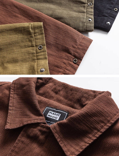 Japanese Vintage Cargo Lapel Jacket – Loose Unisex Spring Autumn – Japanese vintage | yamalin clothes | Yamalinclothes