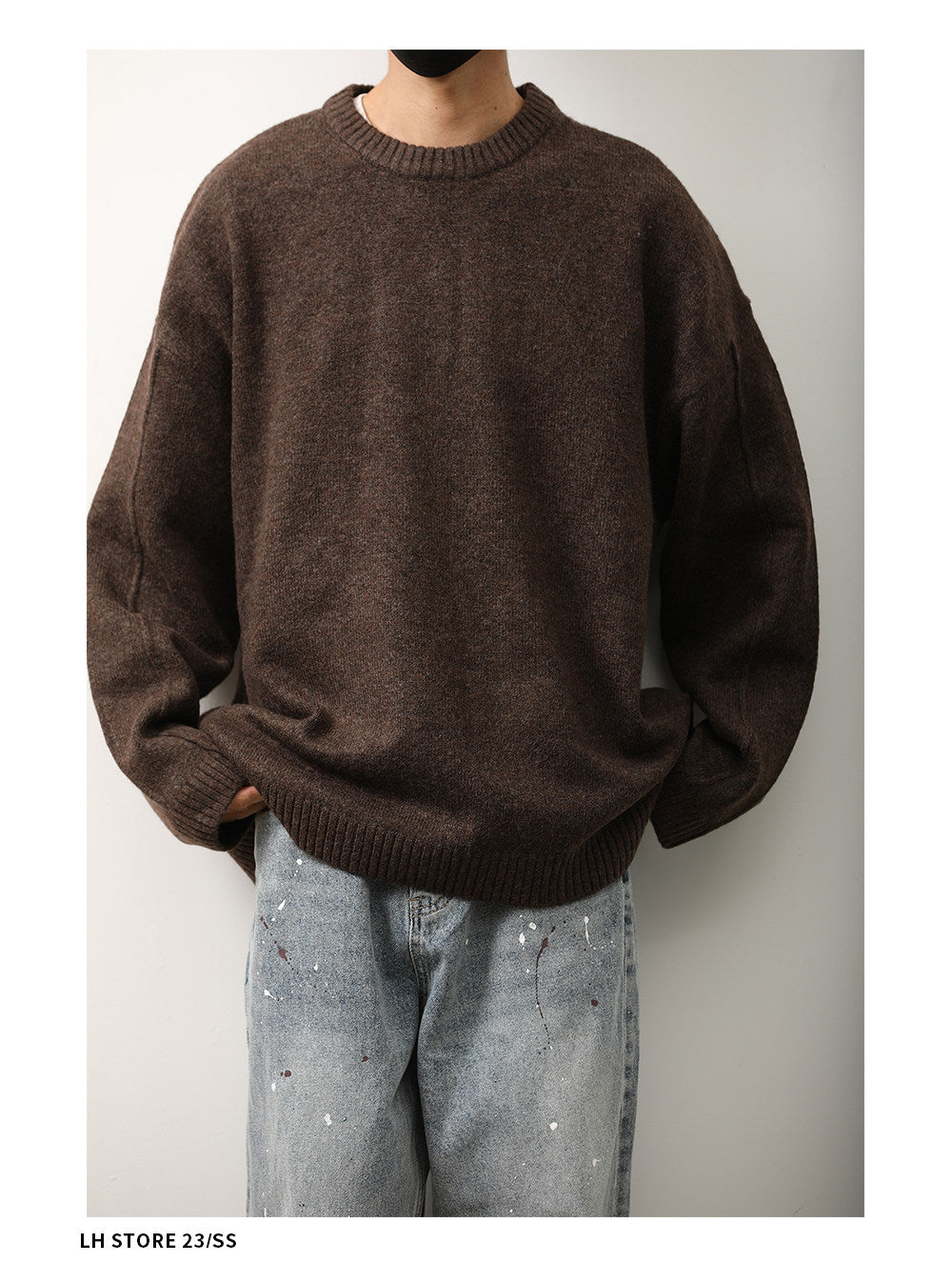 Japanese Crew Neck Knit Sweater – Unisex Base Layer Top – Japanese vintage | yamalin clothes | Yamalinclothes