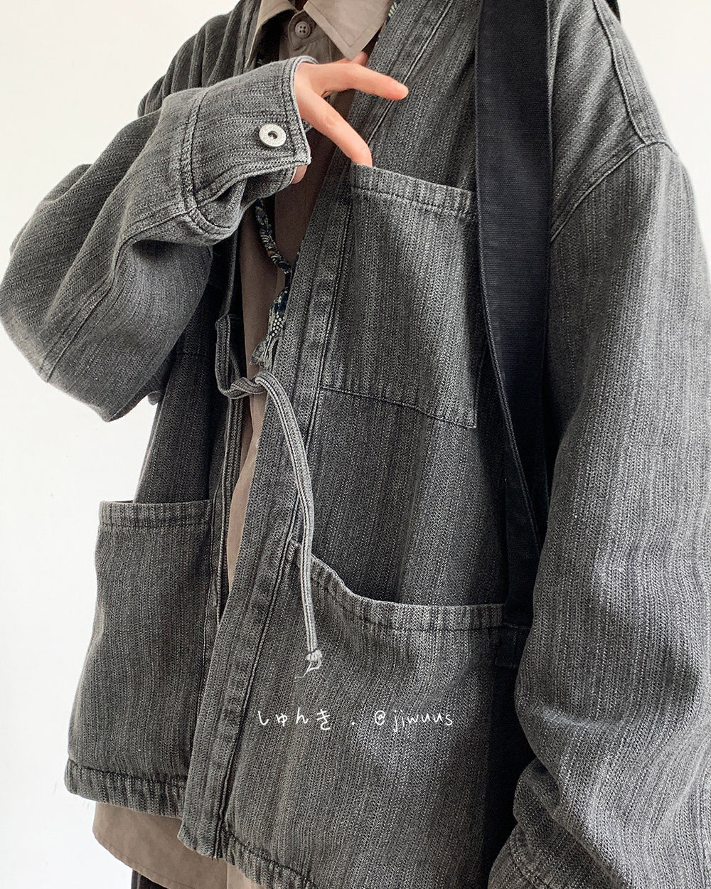Chinese Retro Modified Cardigan Robe Denim Jacket – Loose Unisex Spring