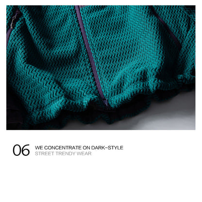 Mountain Wave Contrast Polar Fleece Jacket – Warm Outdoor Liner Jacket for Autumn Winter – Japanese vintage | yamalin clothes | Yamalinclothes