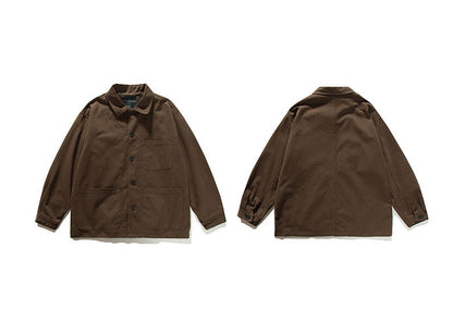 Chore Jacket – Brown Three-Pocket Design